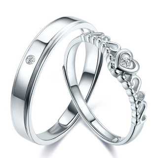 如金岁月 PT950铂金戒指 白金铂金对戒男女款 钻石戒指钻石对戒 结婚求婚情侣戒指 ZJKK042
