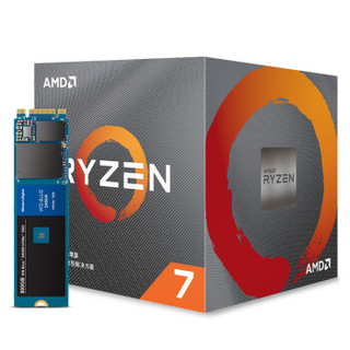 AMD 锐龙7 3700X处理器（r7）+西部数据（WD）500GB SSD固态硬盘 M.2接口(NVMe协议)Blue SN500 NVMe