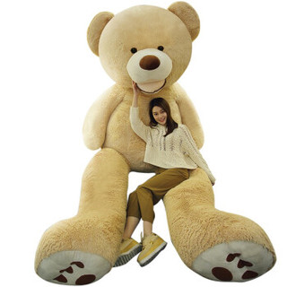 贝壳龙 泰迪熊猫公仔抱枕 浅棕色款1.3米YLT-ZYD-0012