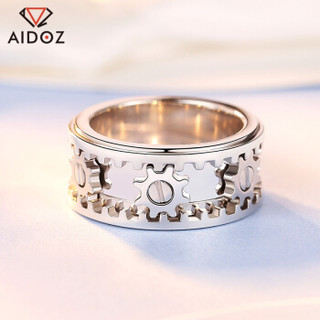 爱朵钻 Aidoz 铂金齿轮戒指男款可转动 时尚个性pt950白金cnc指环 AP7061M 【20号】23.2克