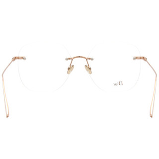 Dior 迪奥 男女款玫瑰金色镜框玫瑰金色镜腿光学眼镜架眼镜框STELLAIRE06 DDB 56MM