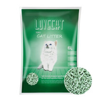 lovecat litter 非膨润土豆腐猫砂 绿茶味6L/2.8KG 绿色