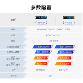 Western Digital 西部数据 WDS500G1B0C 固态硬盘 (500G、M.2接口)