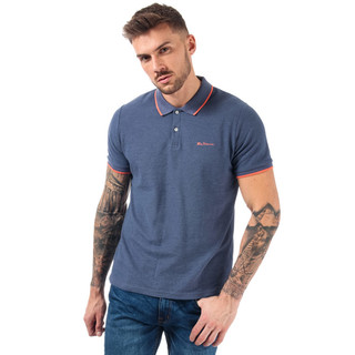 银联专享：BEN SHERMAN Mens Tipped Pique Polo Shirt 男士POLO衫