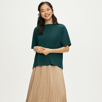 GU 极优 318073 女士后背镂空T恤