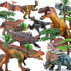 活石 恐龙玩具仿真模型套装 10只套装（送8颗树+2个石头+1本恐龙手册）