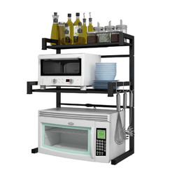 厨房微波炉烤箱置物架双层三层可伸缩