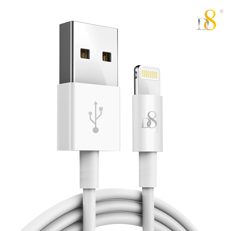 D8 苹果MFi认证数据线 (白色、1m、苹果Lightning、USB 2.0、MFi认证)