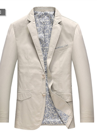 雅鹿 男休闲西服商务韩版修身上衣正装纯色二粒扣长袖外套 18591003