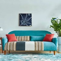 租房党：TIMI 天米 布艺沙发组合 湖蓝色 双人沙发