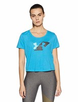 Under Armour 女式 Run Graphic Crop T 恤短袖衬衫