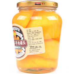 连联北京黄桃罐头750g黄桃罐头 水果罐头 开盖