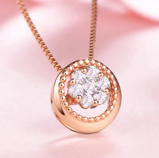 leysen1855 莱绅通灵 18k金群镶钻石吊坠 18k金项链