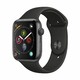 Apple 苹果 Watch Series4 智能手表（深空灰铝金属、 GPS+蜂窝、44mm、黑色运动型表带）