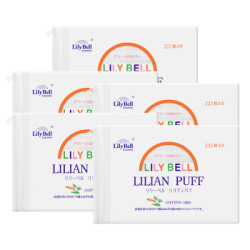 丽丽贝尔LilyBell全棉无纺布面层化妆棉双面压边不掉絮卸妆棉222枚*5包(日本技术 化妆卸妆) *2件+凑单品