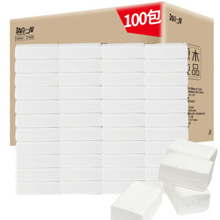 QINGLIANGYIDU 清亮一度 C100 小包原木纸巾卫生纸擦手纸婴儿纸巾 (100包、3层)