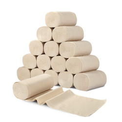 一晨 卫生纸48卷布感本色卷纸竹浆纸巾厕所手纸大包装家庭用纸批发