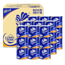 维达 蓝色经典卷纸4层140克×27卷 *2件