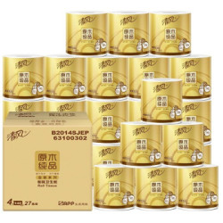 清风 原木金装 卷纸 4层140克 27卷 *2件