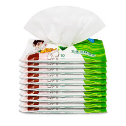 QIAOQIAN 巧倩 卫生湿巾10连包100片 孕妇儿童便携湿纸巾