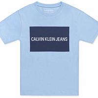 Calvin Klein 卡尔文·克莱 男孩大机构标志圆领 T 恤 Institution Logo Crew Neck Tee Shirt