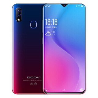 朵唯（DOOV) D1 梦幻紫 4GB+64GB 微信八开 水滴屏智能手机 全网通4G手机 *2件