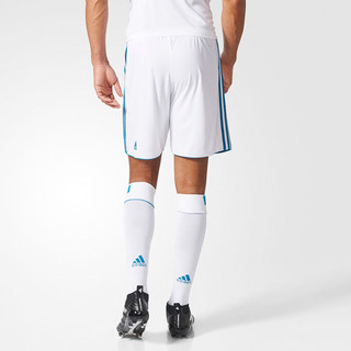 adidas 阿迪达斯 REALHSHO BR8705 男子足球短裤 (白色、M、蓝白)