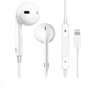 PNZ 入耳式手机耳机扁头线控耳机 (白色、iOS、入耳式)