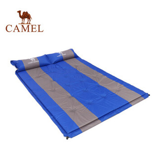 CAMEL 骆驼 骆驼户外带枕双人自动充气垫 春游野营双人防潮垫帐篷睡垫 宝蓝拼灰  A8W05002