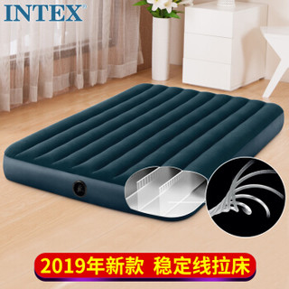 INTEX 气垫床单人户外简易充气床垫家用加厚便携懒人床双人冲气床 【99cm宽-藏青床】+家庭电泵+1个枕头 64731-64735