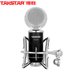 得胜(TAKSTAR)PC-K810电容麦克风主播设备网络直播录音话筒K歌直播麦 黑色