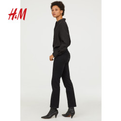H&M女装牛仔裤 至臻品质系列潮流个性裤子女直筒裤 HM0697516