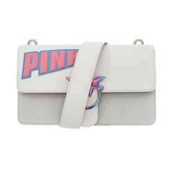 PINKO 品高 LOVE MAXI LOGO系列 女士印花LOGO装饰燕子包单肩