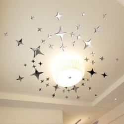 3d立体亚克力镜面墙贴客厅天花板儿童房卧室吊顶星星家居装饰贴画