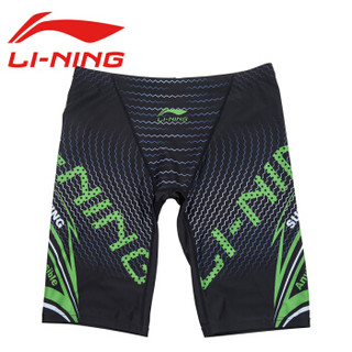 LI-NING 李宁 泳裤男士专业及膝温泉泳衣五分游泳裤 黑色数码印 XXL        LSSN487-1-4-XXL (黑色数码印、XXL 、锦纶、分体)