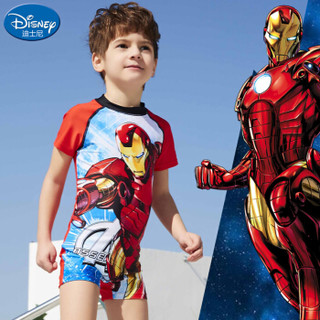 Disney 迪士尼 钢铁侠男童连体冲浪服系列 舒适 速干 红色 150        SWF10006B (红色、150 、锦纶、连体)