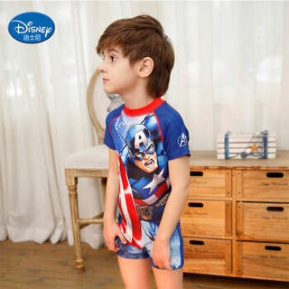 Disney 迪士尼 美国队长儿童泳衣男童连体冲浪服 140      SWF10004A (美国队长、140 、锦纶、连体)