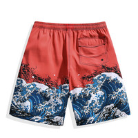 速浪 速浪沙滩裤男潮流宽松休闲度假速干泳裤漫画印花五分冲浪花裤衩套装 骷髅巨人 XL S19SP042ML01 (骷髅巨人、XL、聚酯纤维、分体)