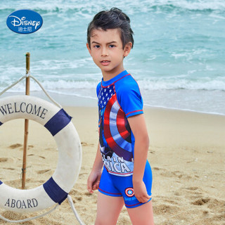 Disney 迪士尼 儿童泳衣 漫威复仇者联盟系列蜘蛛侠 男童分体泳衣 蓝色 120        S19W2F0193B ( 蓝色、120、聚酯纤维、分体)