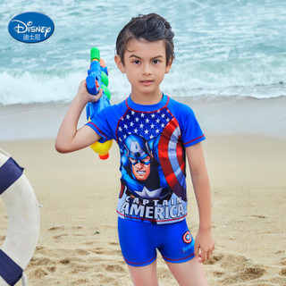 Disney 迪士尼 儿童泳衣 漫威复仇者联盟系列蜘蛛侠 男童分体泳衣 蓝色 120        S19W2F0193B ( 蓝色、120、聚酯纤维、分体)