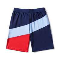 亦美珊 沙滩裤男宽松大码五分速干加肥加大情侣海边度假泡温泉泳裤 红蓝条纹 XXL YMS186018 (红蓝条纹 、M,L,XL,XXL,加大码、锦纶、连体)