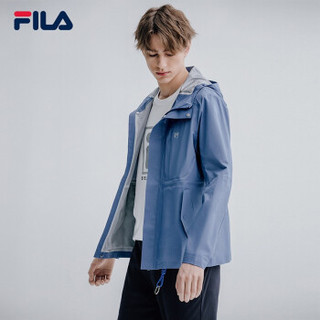 FILA 斐乐官方 男子外套 2019夏季新款热压条设计连帽梭织外套 浅紫蓝-DB 180/100A/XL