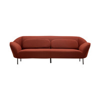 wowdsgn 尖叫设计 原创向晚沙发 简约现代布艺三人位沙发 (珊瑚红、217.3*89.1*73、软包+实木框架、三人)