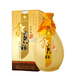 金星牌五年陈高粱酒 52度 高度白酒 500ml 清香型高粱酒长茄
