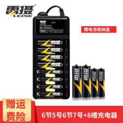 雷摄充电电池5号7号五号七号电子八槽智能独立充电器LS-815C充电套装适用玩具闹钟 815充电器+6节5号+6节7号