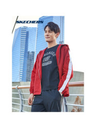 Skechers斯凯奇男子新款圆领短袖T恤衫字母印花上衣 SMLC219M010