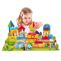 Hape125块城市情景积木1-6岁进口榉木儿童玩具婴幼玩具木制玩具E8029