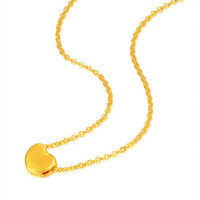 乐灵珠宝  3D硬金拉丝爱心转运珠项链SLGP0122-1