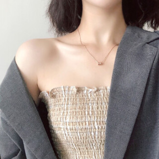 KRISTEN JUDI 小蛮腰项链s925纯银锁骨链女韩版简约气质吊坠送女朋友老婆生日七夕情人节礼物 玫瑰金色 18K金色