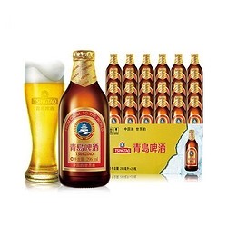 青岛啤酒(TSINGTAO) 小棕金 11度 296ml*24瓶 瓶装 整箱装(新老包装交替发货)